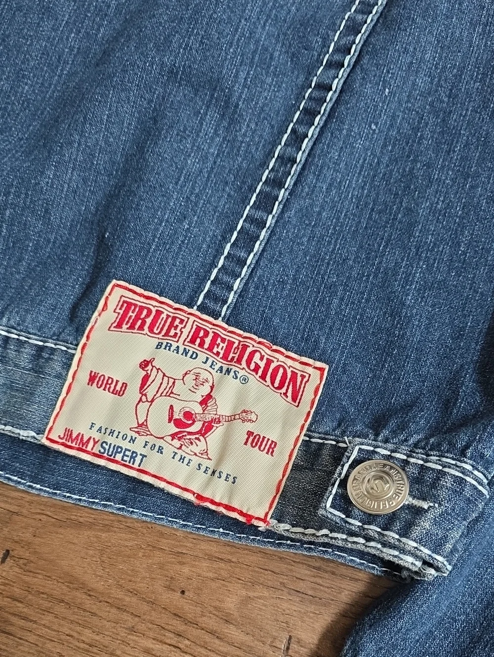 True Religion JIMMY SUPERT Indigo Blue Denim Trucker Jacket